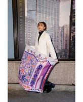 Jessie Zhao New York Double Sided Wool Silk Scarf Of Flower Imagination