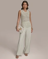 Donna Karan New York Women's Open-Stitch Sleeveless Sweater