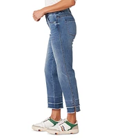 Democracy Petite Triple-Seam Cuff Kick-Flare Denim Jeans