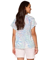 Democracy Petite Printed Short-Sleeve Scoop-Neck T-Shirt