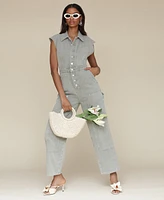 Avec Les Filles Women's Cotton Carpenter Jumpsuit