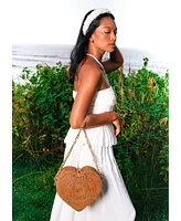 Cinta Atta Rattan Shoulder Bag In Natural Brown