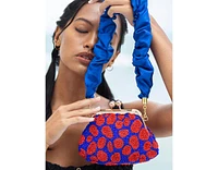 Mandy Arnoldi Hand-beaded Clutch Bag In Red & Blue