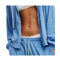 Cotton On Women's Light Weight Super Soft Hooded Zip Through