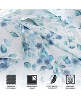 Linery & Co. Watercolor Leaves Microfiber Quilt Set With Shams