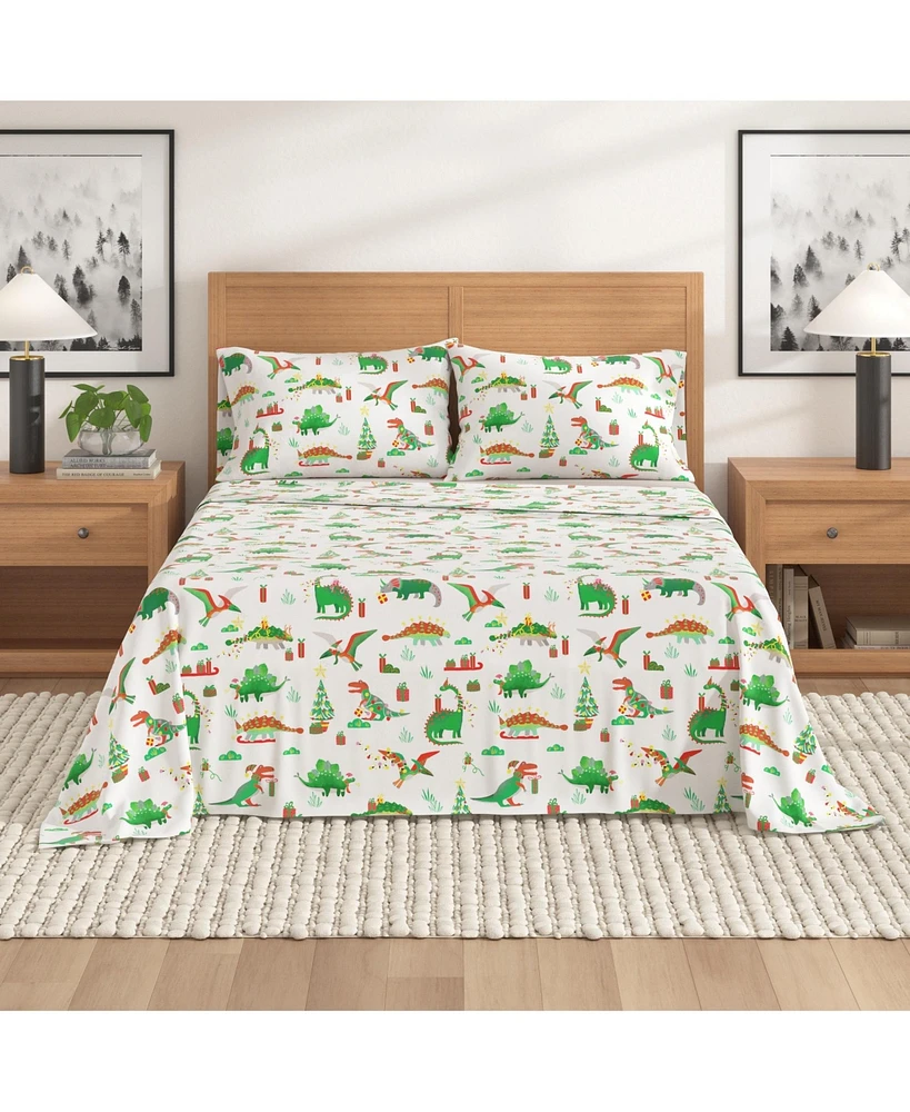 Linery & Co. Christmas Turkish Cotton Double-Brushed Flannel Bed Sheet Set
