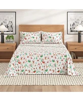 Linery Co. Christmas Turkish Cotton Double Brushed Flannel Bed Sheet Set