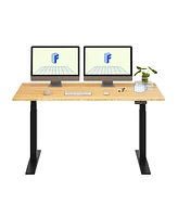 Flexispot E7-commercial W Electric Adjustable Standing Desk, Bamboo Top