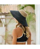 Riri Duo Jute Handwoven Straw Hat In Natural & Black