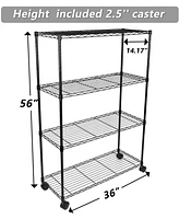 Simple Deluxe 4-Tier Heavy Duty Storage Shelving Unit ,Black,36Lx14Wx54H inch, 1 Pack
