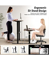55 x 24 Inches Sit Stand Home Office Desk with 3 Memory Height Settings
