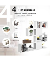 5-Tier Bookshelf Corner Ladder Bookcase with Storage Rack