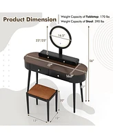 Makeup Vanity Table Set with Led Mirror and 3 Spacious Drawers