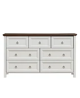 Farmhouse 7 Drawers Dresser for Bedroom, Wood Rustic Dresser Tv Stand, Storage Dressers Organizer for Bedroom, Living Room,Hallway
