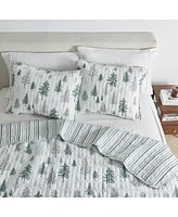 Rustic Woodland Reversible Microfiber Quilt Set with Shams