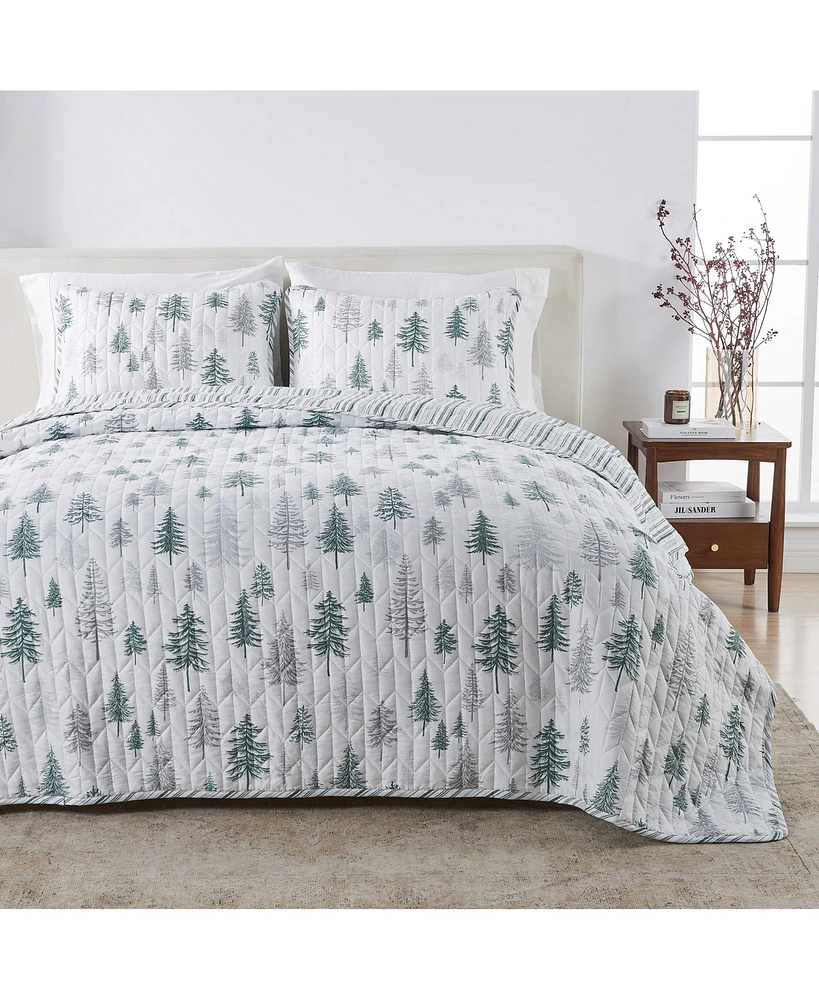 Rustic Woodland Reversible Microfiber Quilt Set with Shams
