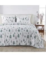 Rustic Woodland Reversible Microfiber Quilt Set with Shams
