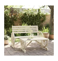 2 Piece Patio Lounge Set Solid Wood Fir