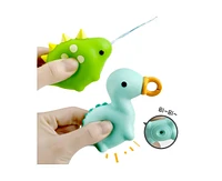 Sperric Toddler Fun Dinosaur Fishing Game – 4PCS Magnetic Floating Bath & Pool Toy Set with Wind-Up Rods, Engaging Water Play & Fine Motor Skil