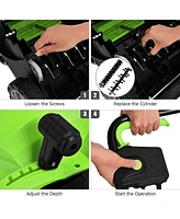13 Inch 12 Amp Electric Scarifier with Collection Bag and Removable Blades