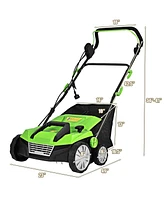 15 Inch 13 Amp Electric Scarifier with Collection Bag and Removable Blades
