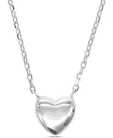 Devata Puffy Heart Chain Necklace, 16 in adj to 18 in