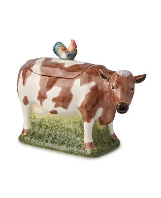 Certified International Vintage Farm 3-d Cow Cookie Jar