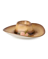 Certified International Rosewood 3-d Cowgirl Hat Chip and Dip Server