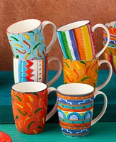 Certified International Caliente Mugs, Set of 6, Service for 6