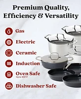 Alva Maestro 11-Piece Ultimate Cookware Collection - Premium Stainless Steel & Ceramic Nonstick Pots & Pans Set - Non-Toxic Pfas/Pfoa/Ptfe-Free