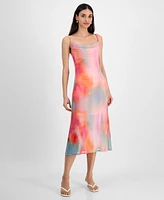 Bar Iii Women's Printed Mesh Midi Slip Dress, Exclusively at Macy's