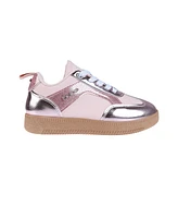 Bebe Little Girls Sparkly with Glitter Patent and Logo Rivets Sneakers