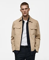 Mango Men's Pockets Detail Denim Jacket