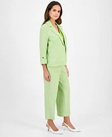 Kasper Womens Blazer V Neck Top Pull On Pants