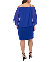 Msk Plus Embellished Cold-Shoulder Draped Shift Dress