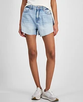 Boss Orange Women's Raw Shaped-Hem Denim Shorts
