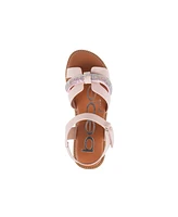Bebe Little Girls Flat with Rhinestone and Heart Charm Sandals