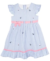 Rare Editions Toddler and Little Girls Nautical Seersucker Dress