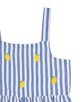Rare Editions Toddler and Little Girls Lemon Seersucker Dress