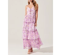 Astr the Label Women's Daytona Tie-Front Pleated Maxi Dress