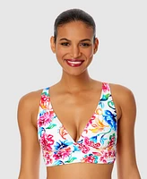 Anne Cole Women's Watercolor Paisley Shirred Bikini Top