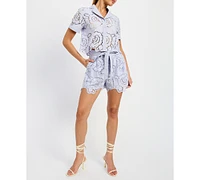 En Saison Women's Brynlee Belted Shorts
