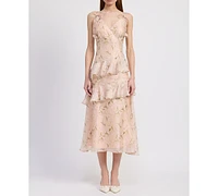 En Saison Women's Kimberly Ruffle Midi Dress