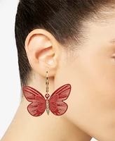 lonna & lilly Gold-Tone Pave Butterfly Drop Earrings