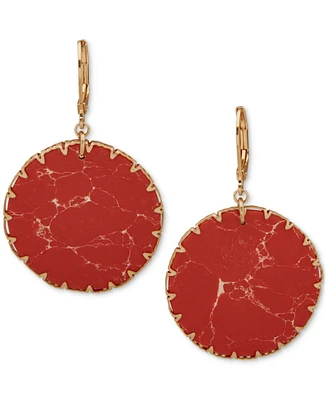 lonna & lilly Gold-Tone Stone Disc Drop Earrings