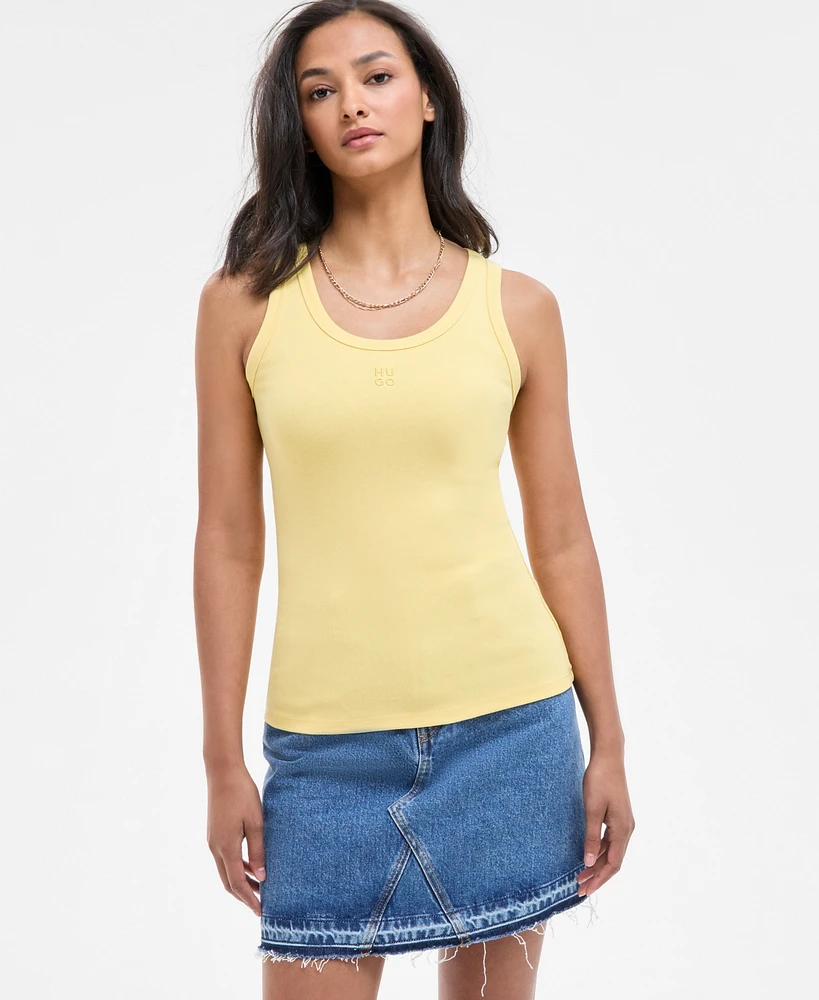 Hugo Women's Slim-Fit Scoop-Neck Logo Tank Top
