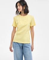 Hugo Women's Cotton Short-Sleeve Crewneck Logo Tee