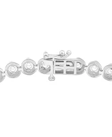 Diamond Round Link Bracelet (1 ct. t.w.) in Sterling Silver