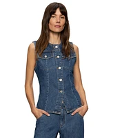 Sanctuary Women's Maritime Button-Front Denim Vest