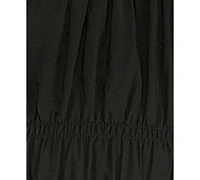 Crystal Doll Juniors' Puff-Sleeve Tie-Waist Fit & Flare Dress
